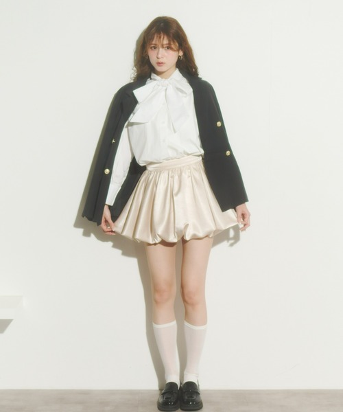 Olu.（オルドット）の「ビッグリボンシャツブラウス（シャツ/ブラウス・レディース・ホワイト/ブルー・FREE）」の8枚目の写真