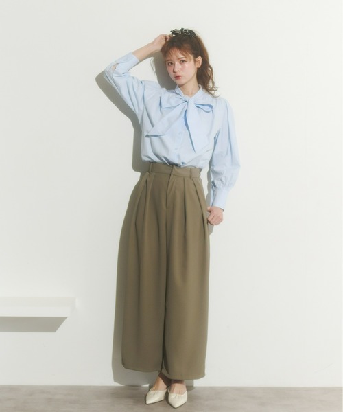 Olu.（オルドット）の「ビッグリボンシャツブラウス（シャツ/ブラウス・レディース・ホワイト/ブルー・FREE）」の11枚目の写真