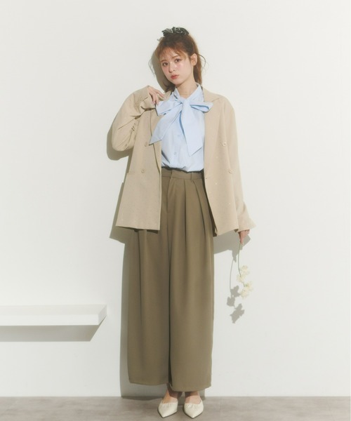 Olu.（オルドット）の「ビッグリボンシャツブラウス（シャツ/ブラウス・レディース・ホワイト/ブルー・FREE）」の13枚目の写真