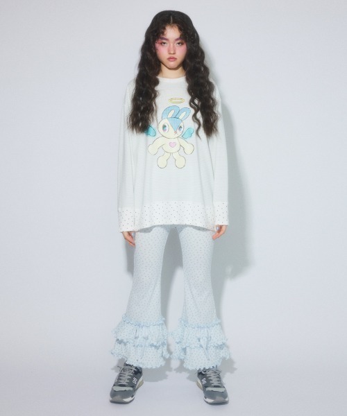 Candy Stripper（キャンディストリッパー）の「ANGEL BUNNY LAYERED トップス（Tシャツ/カットソー・レディース・ピンク/ブラック/ライトブルー/グレー・FREE）」の10枚目の写真