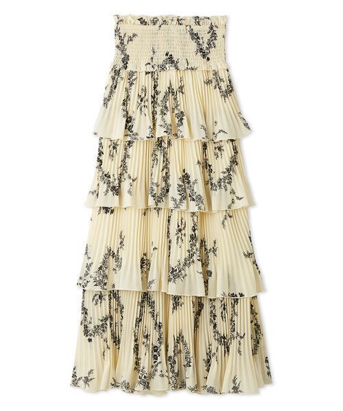 SNIDEL（スナイデル）の「プリーツティアードスカート（スカート・レディース・ホワイト/ブラック/イエロー・1/0）」の3枚目の写真