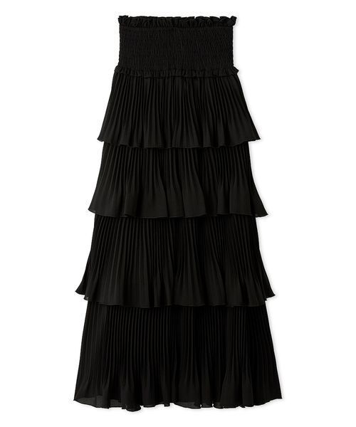 SNIDEL（スナイデル）の「プリーツティアードスカート（スカート・レディース・ホワイト/ブラック/イエロー・1/0）」の2枚目の写真