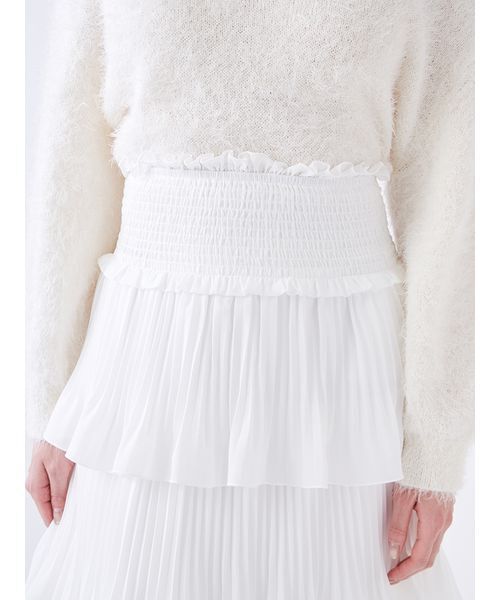 SNIDEL（スナイデル）の「プリーツティアードスカート（スカート・レディース・ホワイト/ブラック/イエロー・1/0）」の6枚目の写真