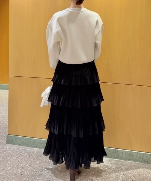 SNIDEL(スナイデル)の「プリーツティアードスカート(スカート・レディース・ホワイト/ブラック/イエロー・1/0)」の16枚目の写真