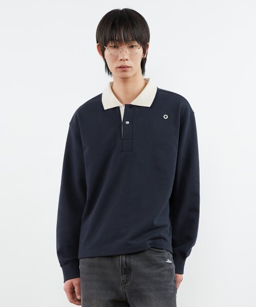 KIIMUIR(キミュア)の「ラグビーカラー スウェット_ネイビー(スウェット・レディース・その他・MEDIUM/LARGE)」の1枚目の写真