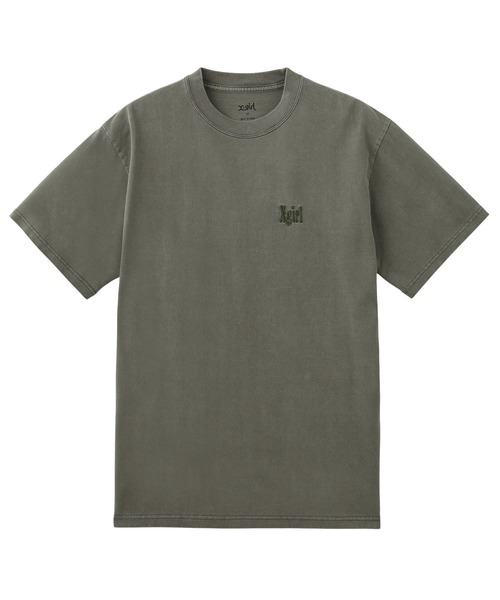 X-girl(エックスガール)の「PIGMENT DYED HEART AND LOGO S/S TEE(Tシャツ/カットソー・レディース・ブラック/オリーブ/レッド・S/M/L/XL)」の5枚目の写真