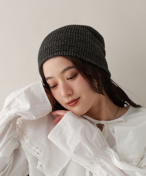 RAGEBLUE(レイジブルー)の「リブカラービーニ-(ニットキャップ/ビーニー・レディース・その他22/ブラック/ブラック系その他/ベージュ系その他2・FREE)」の2枚目の写真