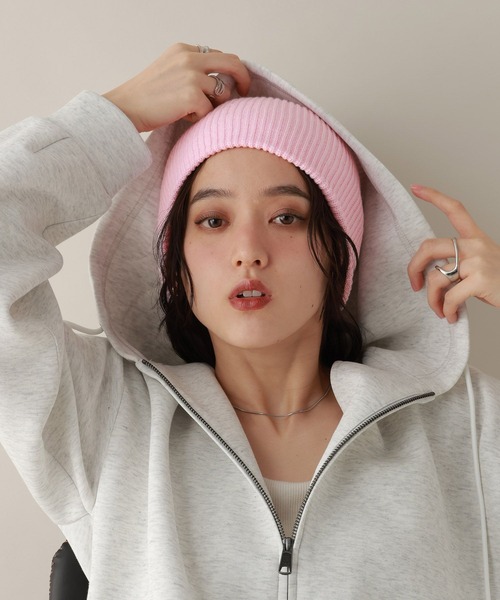 RAGEBLUE(レイジブルー)の「リブカラービーニ-(ニットキャップ/ビーニー・レディース・その他22/ブラック/ブラック系その他/ベージュ系その他2・FREE)」の4枚目の写真