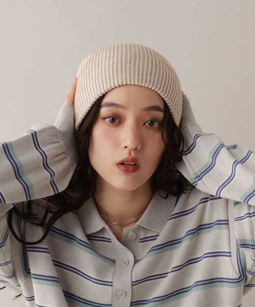 RAGEBLUE(レイジブルー)の「リブカラービーニ-(ニットキャップ/ビーニー・レディース・その他22/ブラック/ブラック系その他/ベージュ系その他2・FREE)」の3枚目の写真