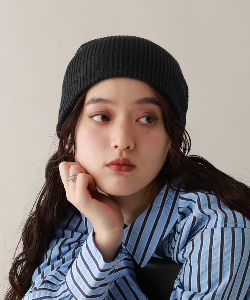 RAGEBLUE(レイジブルー)の「リブカラービーニ-(ニットキャップ/ビーニー・レディース・その他22/ブラック/ブラック系その他/ベージュ系その他2・FREE)」の5枚目の写真