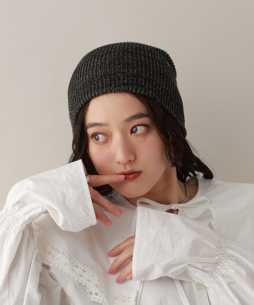 RAGEBLUE(レイジブルー)の「リブカラービーニ-(ニットキャップ/ビーニー・レディース・その他22/ブラック/ブラック系その他/ベージュ系その他2・FREE)」の7枚目の写真