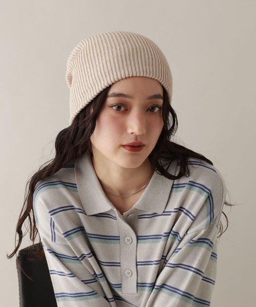 RAGEBLUE(レイジブルー)の「リブカラービーニ-(ニットキャップ/ビーニー・レディース・その他22/ブラック/ブラック系その他/ベージュ系その他2・FREE)」の10枚目の写真