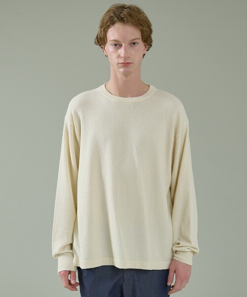 ABAHOUSE（アバハウス）の「コットンブークレー クルーネックニット（ニット/セーター・メンズ・ブラック/オフホワイト/ブラウン・46/48）」の15枚目の写真