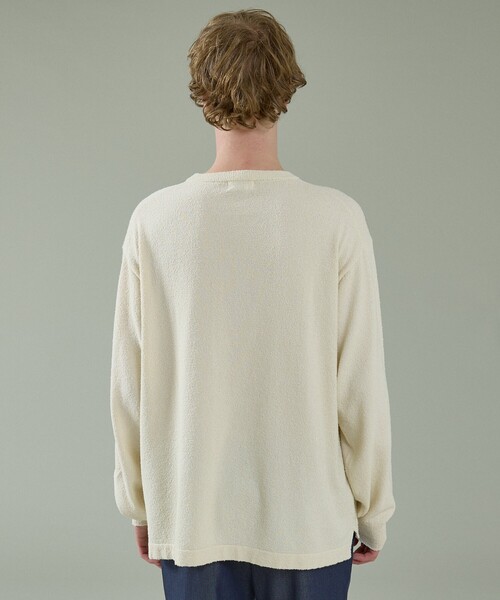 ABAHOUSE（アバハウス）の「コットンブークレー クルーネックニット（ニット/セーター・メンズ・ブラック/オフホワイト/ブラウン・46/48）」の5枚目の写真