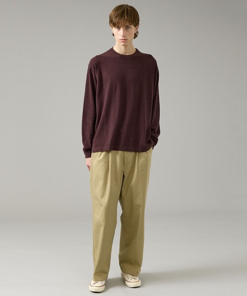 ABAHOUSE（アバハウス）の「コットンブークレー クルーネックニット（ニット/セーター・メンズ・ブラック/オフホワイト/ブラウン・46/48）」の11枚目の写真