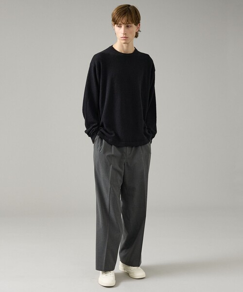 ABAHOUSE（アバハウス）の「コットンブークレー クルーネックニット（ニット/セーター・メンズ・ブラック/オフホワイト/ブラウン・46/48）」の13枚目の写真