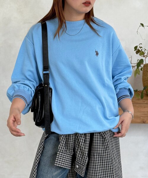 セール】【U.S. POLO ASSN.】リブライン裏毛スウェット（Tシャツ
