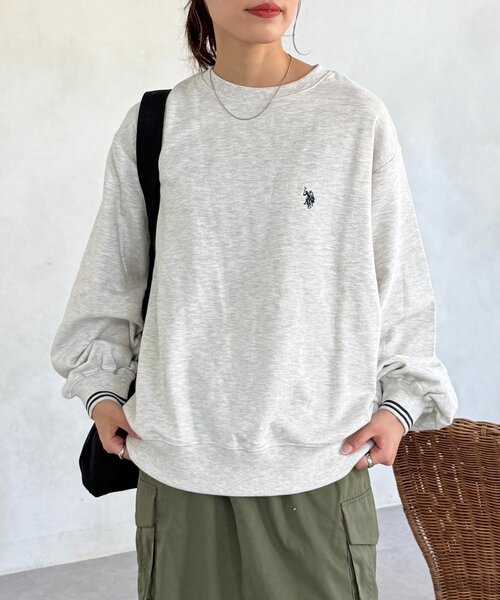 CPCM(シーピーシーエム)の「【U.S. POLO ASSN.】リブライン裏毛スウェット(Tシャツ/カットソー・レディース・グレー/ベージュ/ネイビー/サックスブルー・FREE)」の8枚目の写真