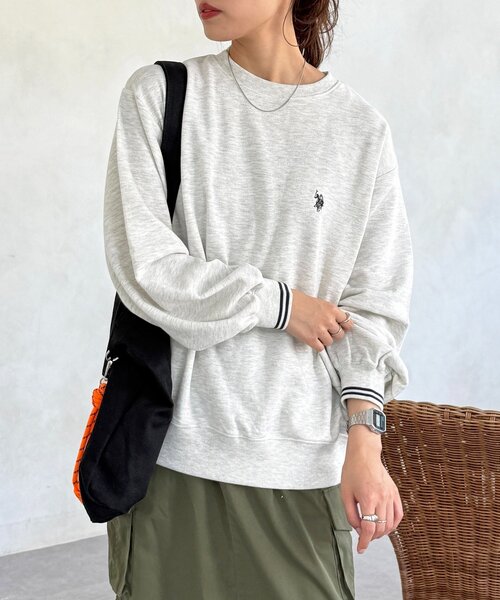CPCM(シーピーシーエム)の「【U.S. POLO ASSN.】リブライン裏毛スウェット(Tシャツ/カットソー・レディース・グレー/ベージュ/ネイビー/サックスブルー・FREE)」の9枚目の写真