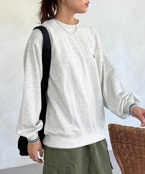 CPCM(シーピーシーエム)の「【U.S. POLO ASSN.】リブライン裏毛スウェット(Tシャツ/カットソー・レディース・グレー/ベージュ/ネイビー/サックスブルー・FREE)」の11枚目の写真