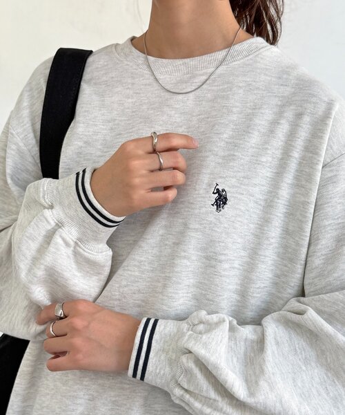 CPCM(シーピーシーエム)の「【U.S. POLO ASSN.】リブライン裏毛スウェット(Tシャツ/カットソー・レディース・グレー/ベージュ/ネイビー/サックスブルー・FREE)」の13枚目の写真