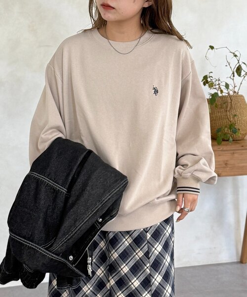 CPCM(シーピーシーエム)の「【U.S. POLO ASSN.】リブライン裏毛スウェット(Tシャツ/カットソー・レディース・グレー/ベージュ/ネイビー/サックスブルー・FREE)」の15枚目の写真