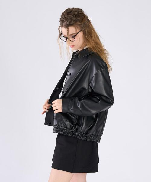 To b. by agnes b.（トゥービーバイアニエスベー）の「アニマルフリーレザー ジャケット（その他アウター・レディース・ブラック・FREE）」の4枚目の写真