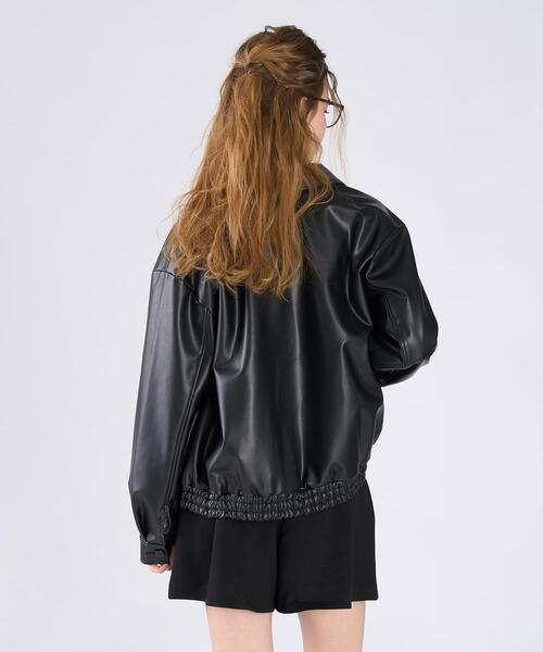 To b. by agnes b.（トゥービーバイアニエスベー）の「アニマルフリーレザー ジャケット（その他アウター・レディース・ブラック・FREE）」の5枚目の写真