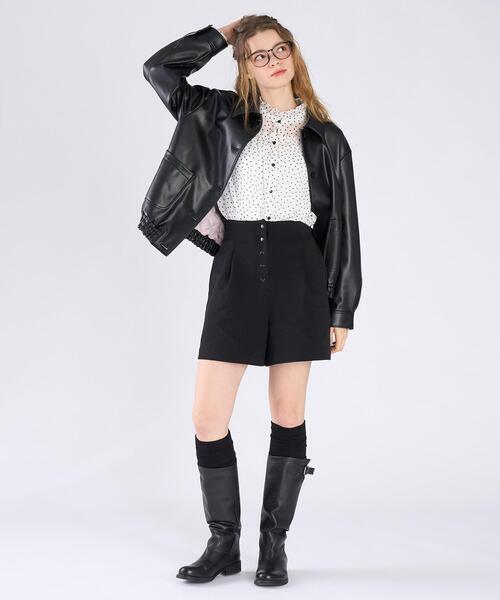 To b. by agnes b.（トゥービーバイアニエスベー）の「アニマルフリーレザー ジャケット（その他アウター・レディース・ブラック・FREE）」の6枚目の写真