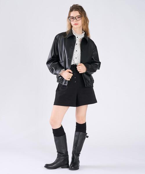 To b. by agnes b.（トゥービーバイアニエスベー）の「アニマルフリーレザー ジャケット（その他アウター・レディース・ブラック・FREE）」の7枚目の写真