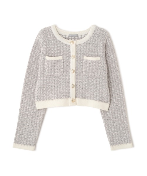 JILL by JILL STUART（ジルバイジルスチュアート）の「ミックスツイードニットジャケット（ニット/セーター・レディース・ブルー/グレー/ピンク・FREE）」の6枚目の写真