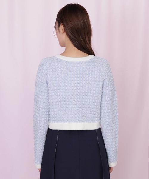 JILL by JILL STUART（ジルバイジルスチュアート）の「ミックスツイードニットジャケット（ニット/セーター・レディース・ブルー/グレー/ピンク・FREE）」の5枚目の写真