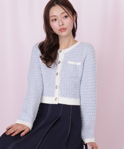 JILL by JILL STUART（ジルバイジルスチュアート）の「ミックスツイードニットジャケット（ニット/セーター・レディース・ブルー/グレー/ピンク・FREE）」の16枚目の写真