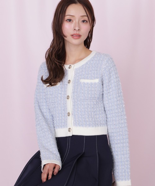 JILL by JILL STUART（ジルバイジルスチュアート）の「ミックスツイードニットジャケット（ニット/セーター・レディース・ブルー/グレー/ピンク・FREE）」の19枚目の写真
