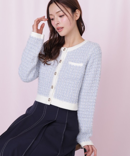 JILL by JILL STUART（ジルバイジルスチュアート）の「ミックスツイードニットジャケット（ニット/セーター・レディース・ブルー/グレー/ピンク・FREE）」の17枚目の写真