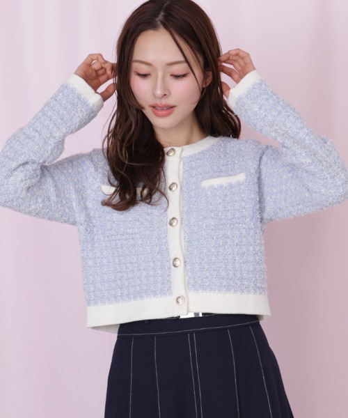 JILL by JILL STUART（ジルバイジルスチュアート）の「ミックスツイードニットジャケット（ニット/セーター・レディース・ブルー/グレー/ピンク・FREE）」の20枚目の写真