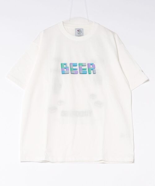 JUGLANS(ユグランス)の「【YOIDORE】ブロック ビール TEE(Tシャツ/カットソー・メンズ・ブラック/ライトグリーン/ホワイト・M/L/XL)」の1枚目の写真