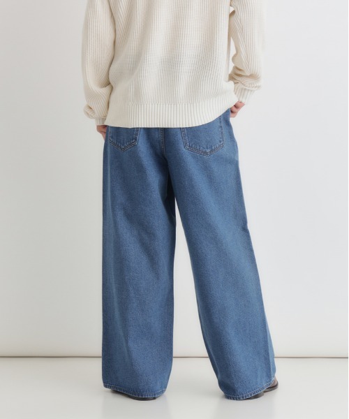 BACK NUMBER（バックナンバー）の「【BACK NUMBER】デニムワイドフレアパンツ (ハイウエスト / トレンドシルエット / ヴィンテージ感)（デニムパンツ・メンズ・ライトインディゴブルー/ダークインディゴブルー・S/M/L/XL）」の5枚目の写真