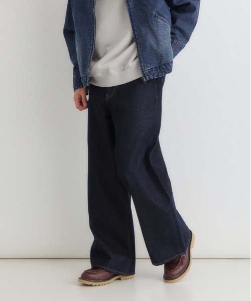 BACK NUMBER（バックナンバー）の「【BACK NUMBER】デニムワイドフレアパンツ (ハイウエスト / トレンドシルエット / ヴィンテージ感)（デニムパンツ・メンズ・ライトインディゴブルー/ダークインディゴブルー・S/M/L/XL）」の7枚目の写真