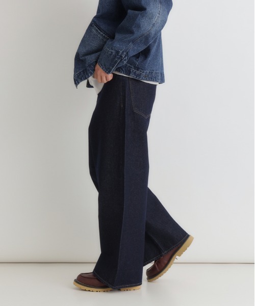 BACK NUMBER（バックナンバー）の「【BACK NUMBER】デニムワイドフレアパンツ (ハイウエスト / トレンドシルエット / ヴィンテージ感)（デニムパンツ・メンズ・ライトインディゴブルー/ダークインディゴブルー・S/M/L/XL）」の8枚目の写真