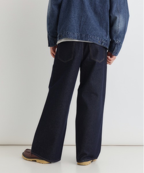 BACK NUMBER（バックナンバー）の「【BACK NUMBER】デニムワイドフレアパンツ (ハイウエスト / トレンドシルエット / ヴィンテージ感)（デニムパンツ・メンズ・ライトインディゴブルー/ダークインディゴブルー・S/M/L/XL）」の9枚目の写真