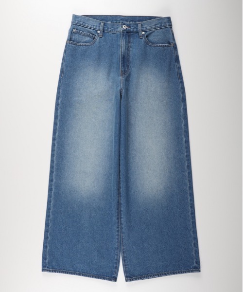 BACK NUMBER（バックナンバー）の「【BACK NUMBER】デニムワイドフレアパンツ (ハイウエスト / トレンドシルエット / ヴィンテージ感)（デニムパンツ・メンズ・ライトインディゴブルー/ダークインディゴブルー・S/M/L/XL）」の11枚目の写真