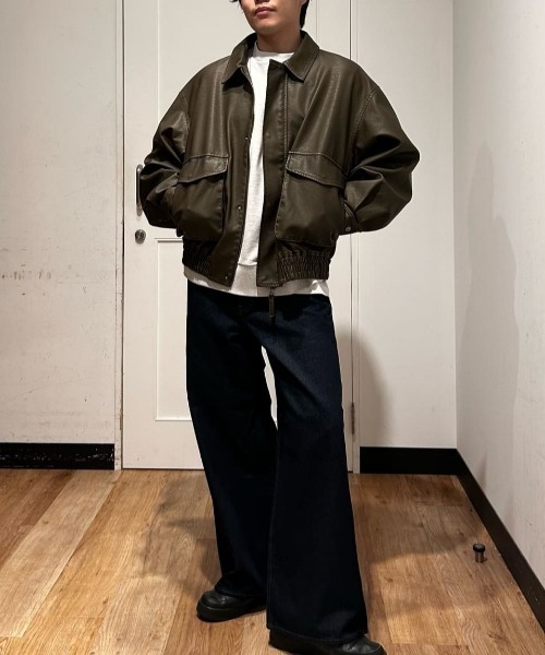 BACK NUMBER（バックナンバー）の「【BACK NUMBER】デニムワイドフレアパンツ (ハイウエスト / トレンドシルエット / ヴィンテージ感)（デニムパンツ・メンズ・ライトインディゴブルー/ダークインディゴブルー・S/M/L/XL）」の20枚目の写真