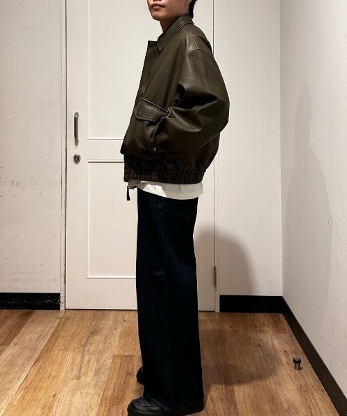 BACK NUMBER（バックナンバー）の「【BACK NUMBER】デニムワイドフレアパンツ (ハイウエスト / トレンドシルエット / ヴィンテージ感)（デニムパンツ・メンズ・ライトインディゴブルー/ダークインディゴブルー・S/M/L/XL）」の21枚目の写真