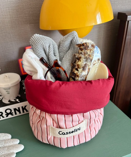 Casselini(キャセリーニ)の「Casselini HOME(キャセリーニ ホーム)puffbasket(収納グッズ・レディース・ピンク/イエロー/ブルー・FREE)」の1枚目の写真
