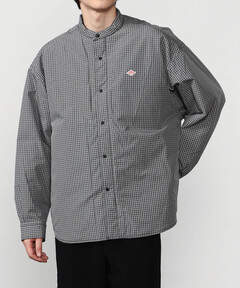 Men's Insulation Stand Collar Shirt Jacket Plaid（ブルゾン