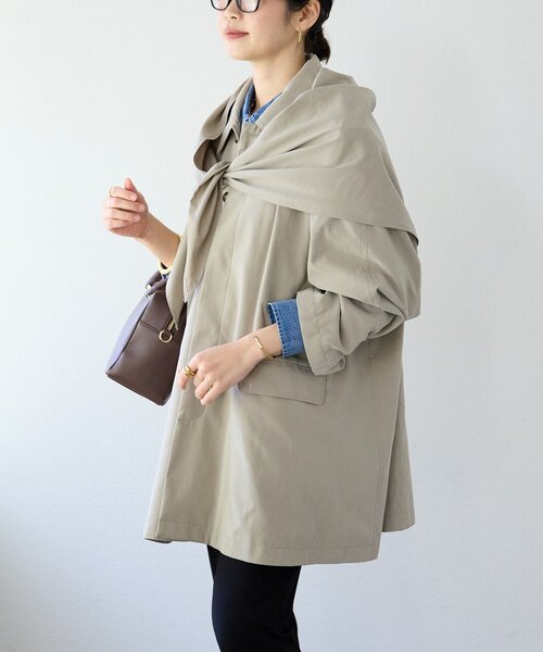 RIVE DROITE(リヴドロワ)の「【鮮度ある着こなしに】ストール付きテントコート(その他アウター・レディース・ベージュ/サンドベージュ・FREE)」の15枚目の写真