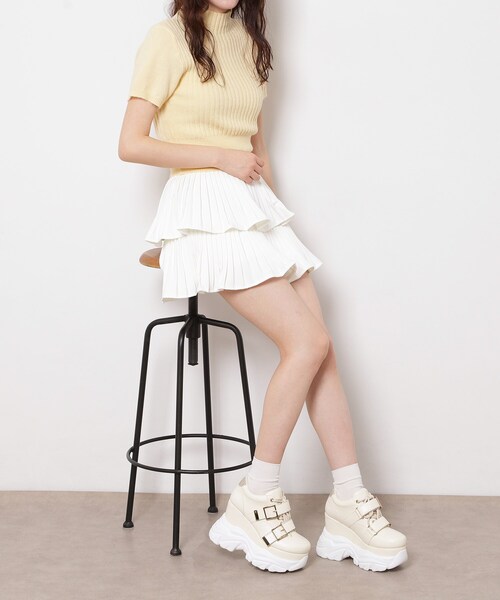 ESPERANZA(エスペランサ)の「ベルテッド厚底スニーカー(スニーカー・レディース・ブラック/ホワイト/アイボリー・M/S/LL/L)」の19枚目の写真