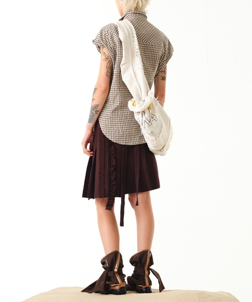 OPEN Yy(オープンワイワイ)の「【OPEN YY】COLOR BLOCK WIRE SHIRT(シャツ/ブラウス・レディース・グリーン/ベージュ・S)」の10枚目の写真