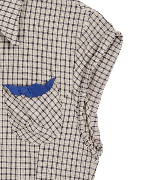 OPEN Yy(オープンワイワイ)の「【OPEN YY】COLOR BLOCK WIRE SHIRT(シャツ/ブラウス・レディース・グリーン/ベージュ・S)」の14枚目の写真